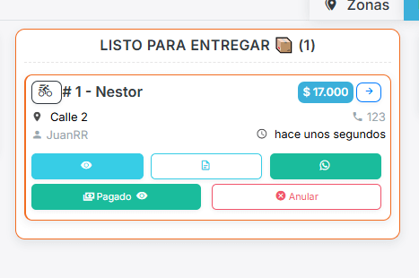 Pedidos en reparto